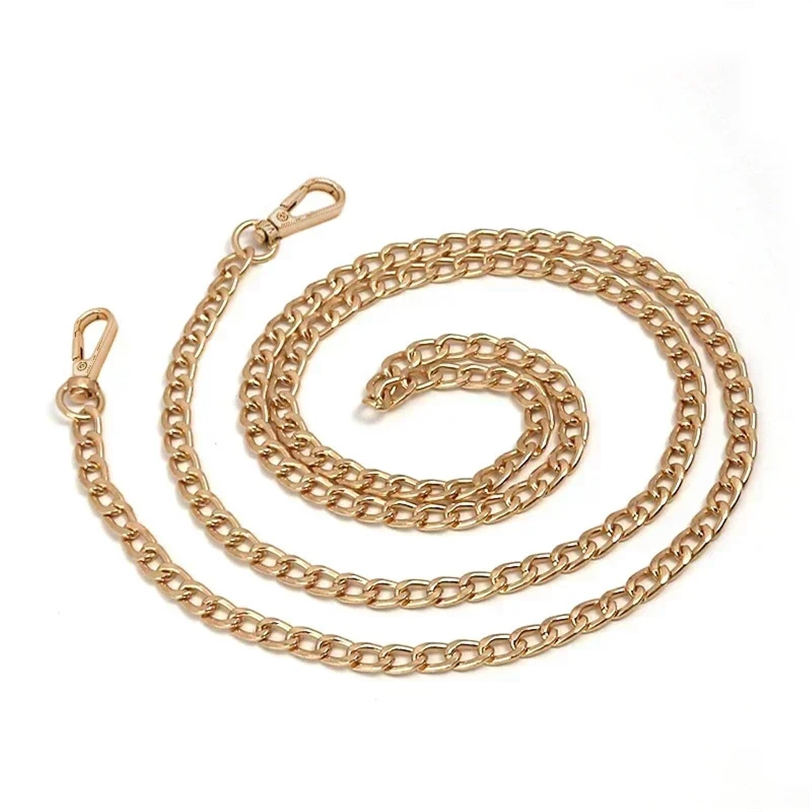 XPJYUA Bag Chain 120cm Metal Aluminum Bag Chain Replacement Parts Accessories for Hand-Woven Shoulder Handbag DIY Handmade Detachable Straps(Light Gold)