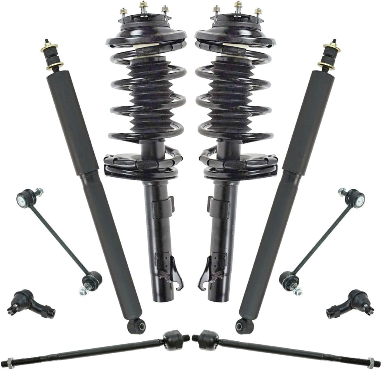 Strut Spring Shock Tie Rod Sway Bar Suspension Kit for Ford for Focus 2000-2005 Front Rear Left Right 10 Piece