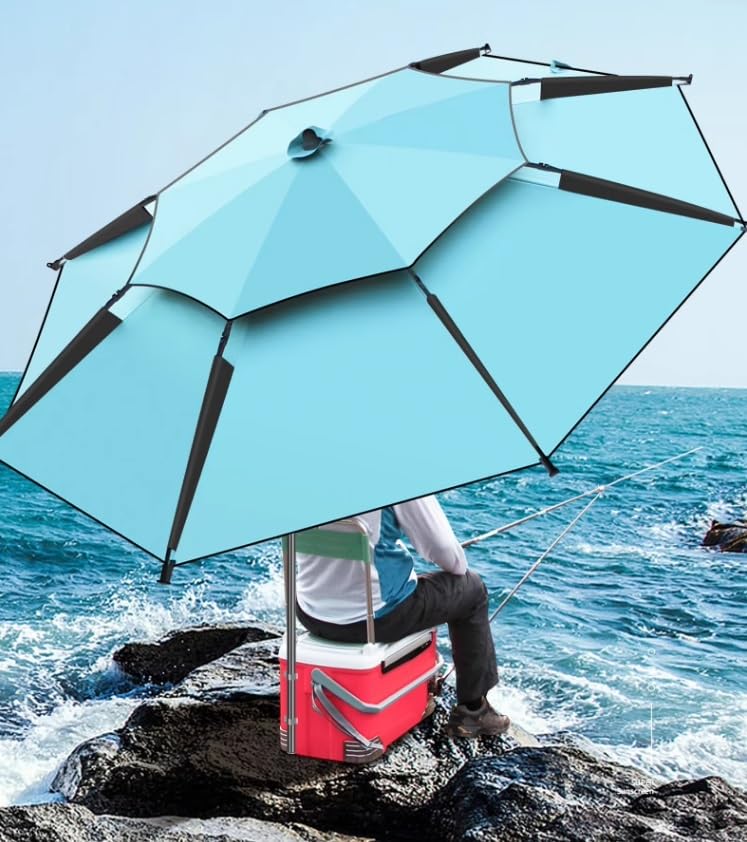Sombrilla de mercado y jardín resistente al viento con protección solar 5