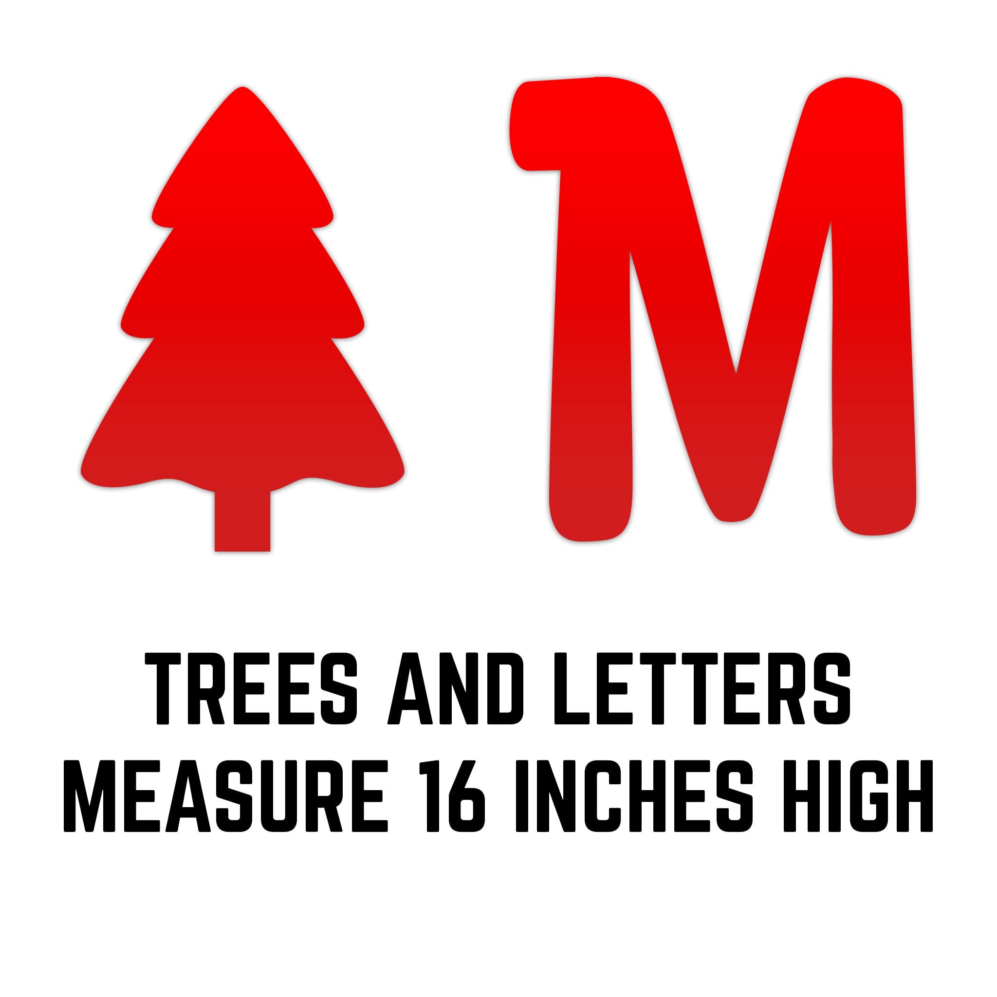 VictoryStore Red Magnet, Merry Christmas Garage Door Magnet Decorations, 16 Inch Letters, 19 Pieces, Indoor or Outdoor Winter Magnets, 25511