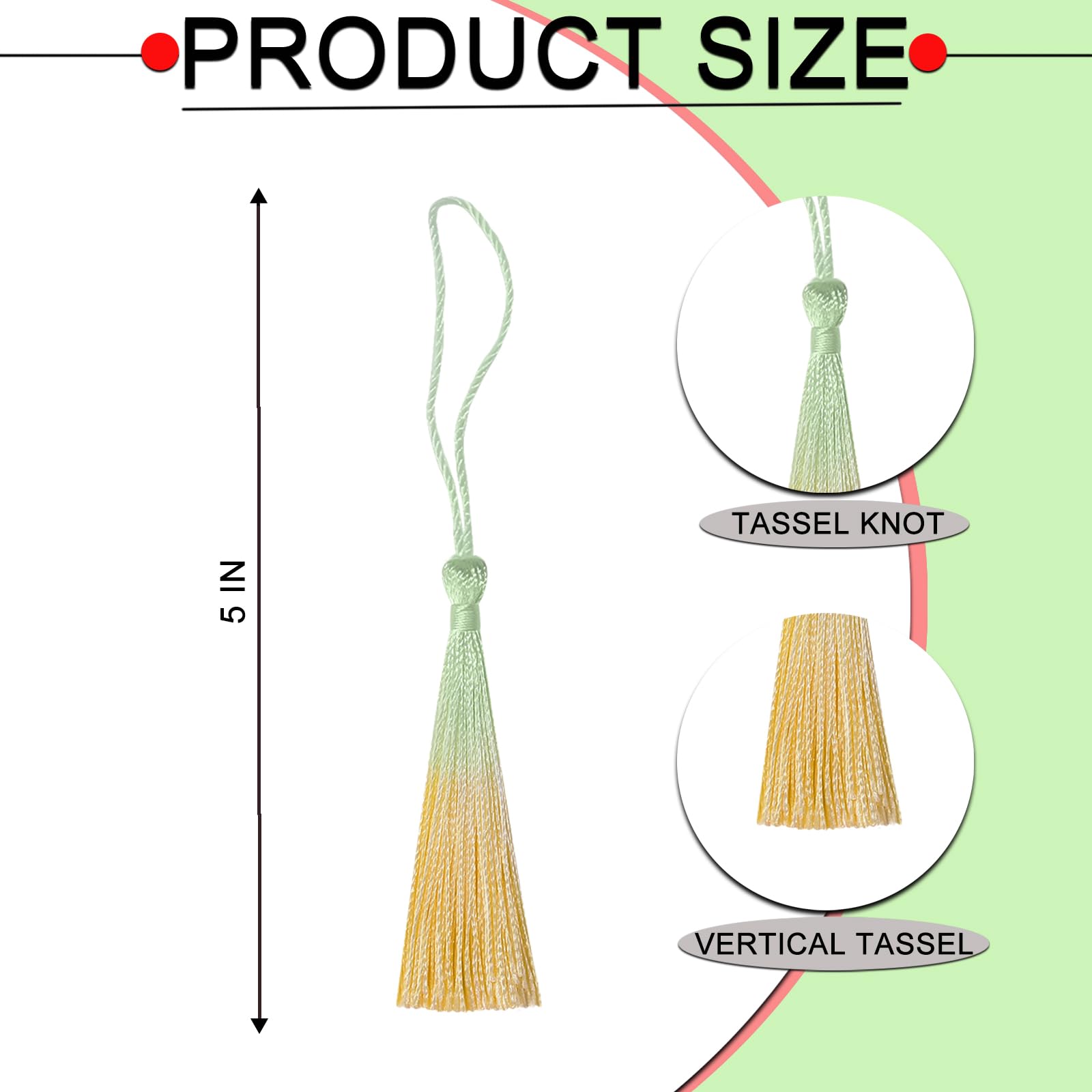 50PCS Mini Silk Tassel for Craft DIY Bookmark Cute Jewellery Making Beaded, Girl Earring, Keyring, Graduation, Small Key - Image 2