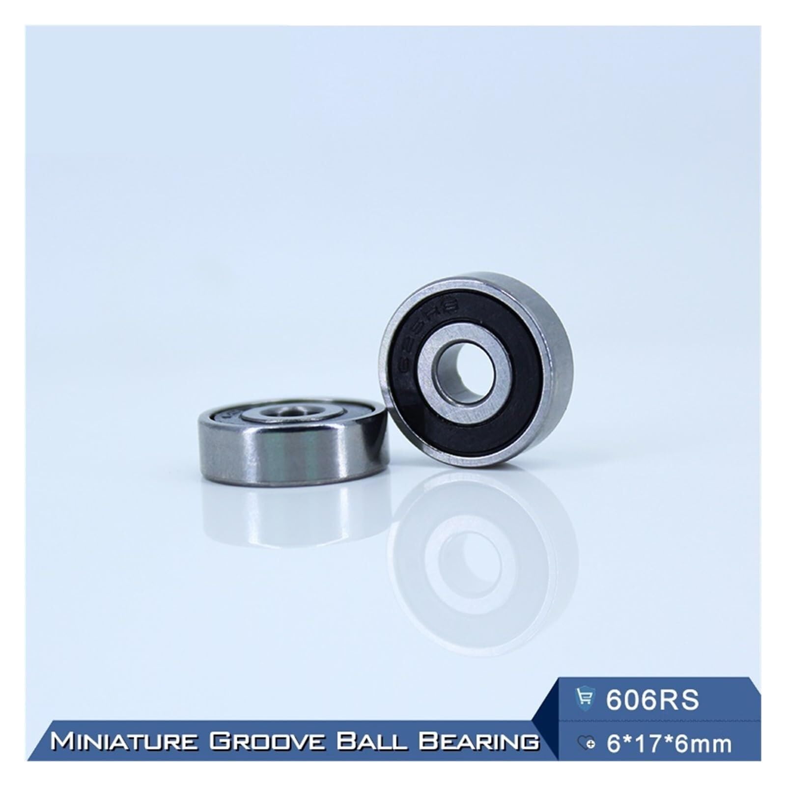 Lagersatz, 606RS-Lager ABEC-5 (10 Stück), 6 x 17 mm, Miniatur-abgedichtete 606-2RS-Kugellager, 606 2RS