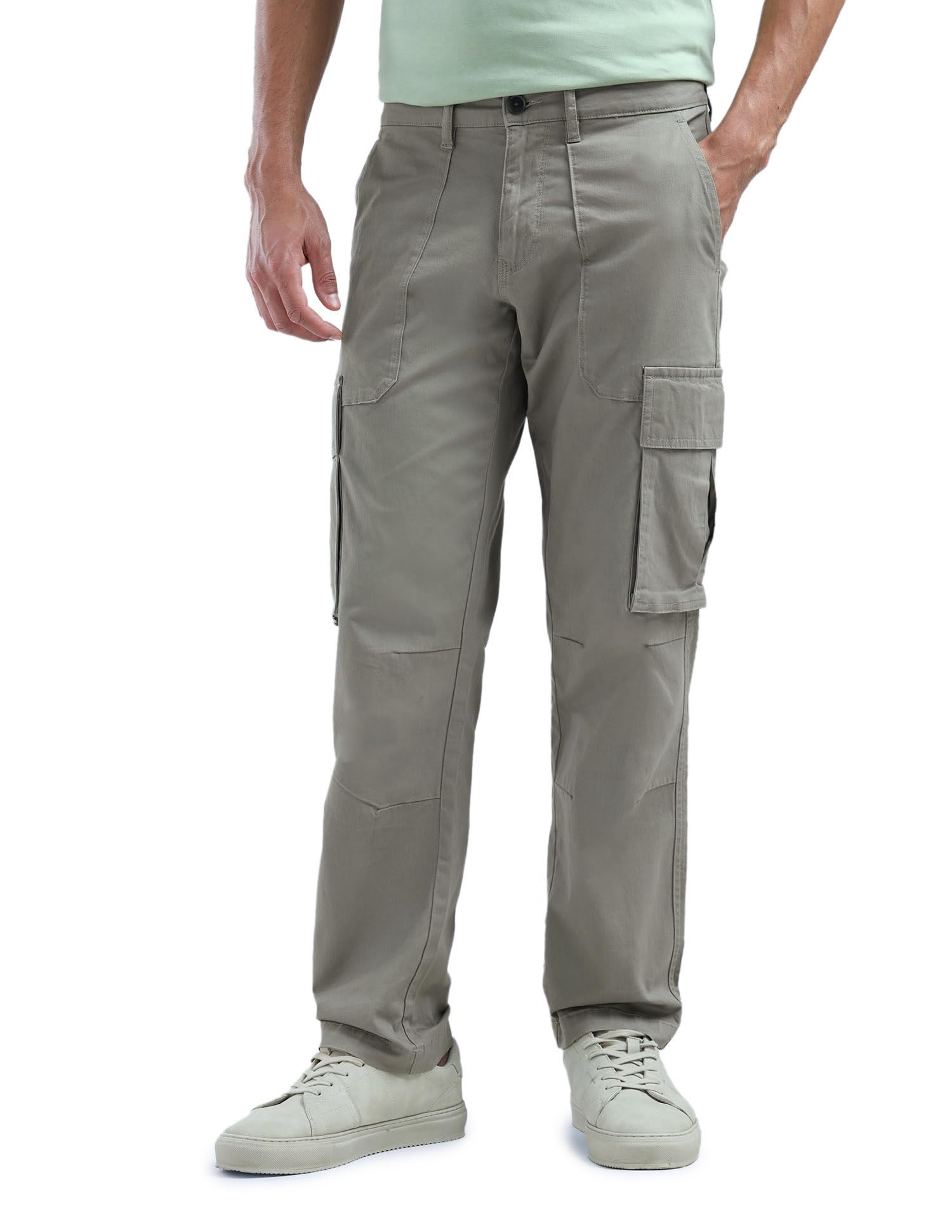 flying machine Men's Relaxed Fit Cargo| Solid | Mid Rise | Cargos for Man-picture-12