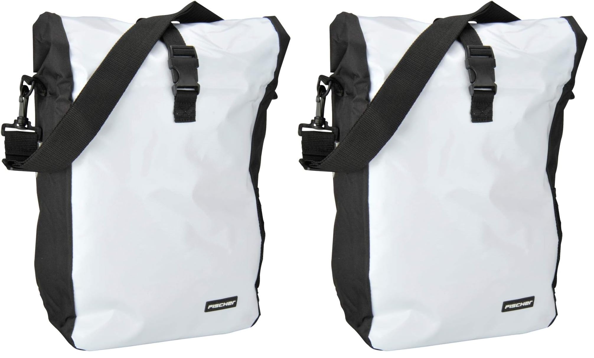 FISCHER Gepäckträgertasche, Fahrradtasche, wasserdicht, 18 Liter, weiß