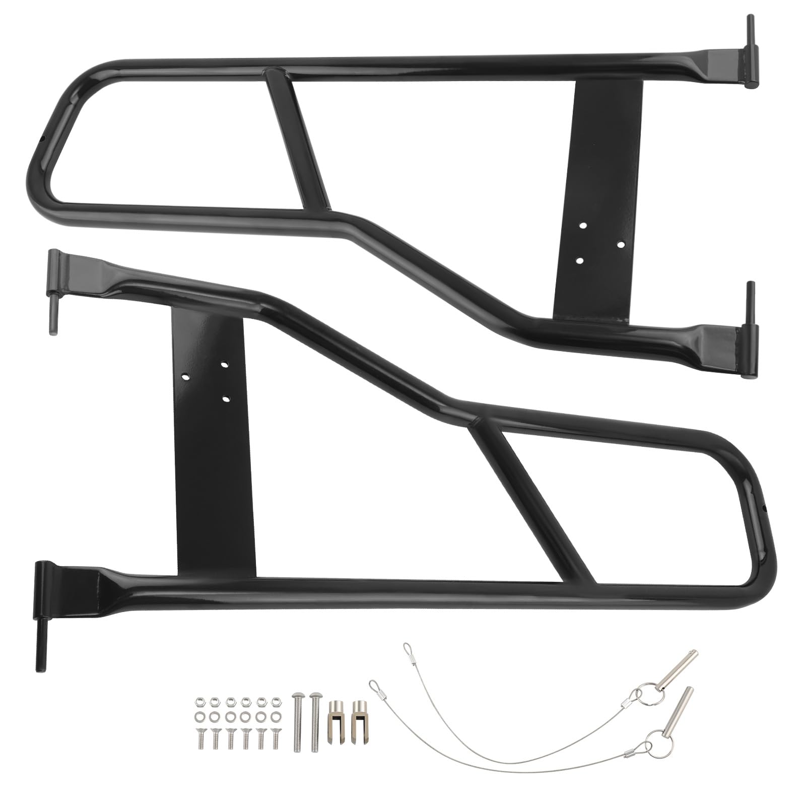 maXpeedingrods Pair Tubular Doors for Jeep Wrangler TJ YJ 1987-2006 Black Steel Driver & Passenger Side Off-Road Style Tubular Half Doors Tube Door