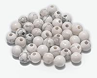 Vista 34 de AD Beads Cuentas de gema natural de 8 mm redondas sueltas con gran agujero de 2,5 mm, 40 piezas (turquesa africana)