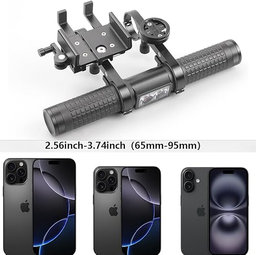 Miniatura 8 de Redcomets Extensor de manubrio de bicicleta, recargable por USB, viene con una luz de bicicleta de 2400 lúmenes y soporte de teléfono de bicicleta,