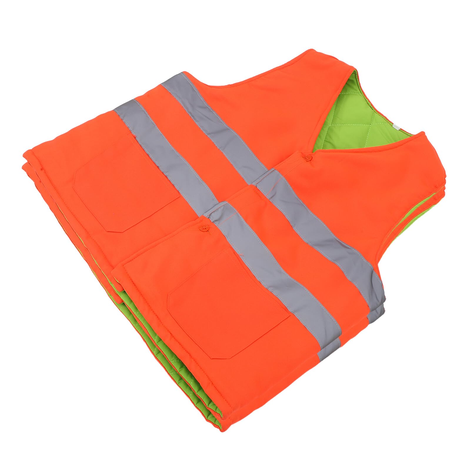 Gilet Riflettente ad Alta Visibilità da Uomo, Imbottito in Cotone Arancia