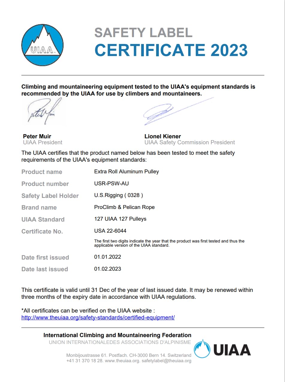 Polea de cuerda de aluminio de 30 kN con placa oscilante, certificado CE/UIAA, polea individual (azul) - Cuerda de 5/8 pulgadas