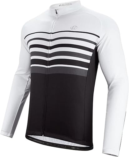 ROTTO Camiseta de ciclismo para hombre, manga larga, línea simple, serie