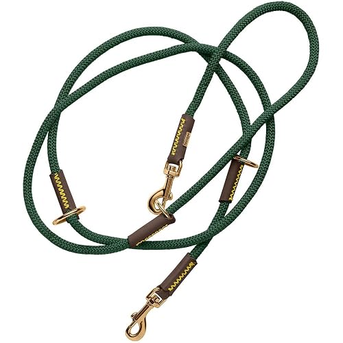 HUNTER Correa Ajustable para Perros Malia, Color: Verde Oscuro/marrón Oscuro