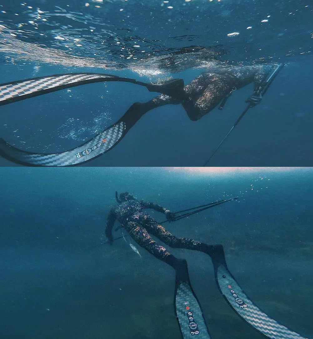 Muta Mimetica da Pesca Subacquea in Neoprene 1,5 Mm con Cappuccio – Tuta da Immersione a 2 Pezzi con Rinforzo Toracico, Ideale per Apnea e Snorkeling