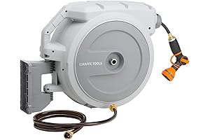 Giraffe Tools Rapid Reel Garden Hose Reel: 130 Feet of Hassle-Free Watering