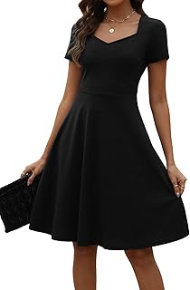 Casual Vintage Dresses for Women's Petite Elegant Clothing 50s Short Sleeve Business Work Party A-Line Dress DJ163