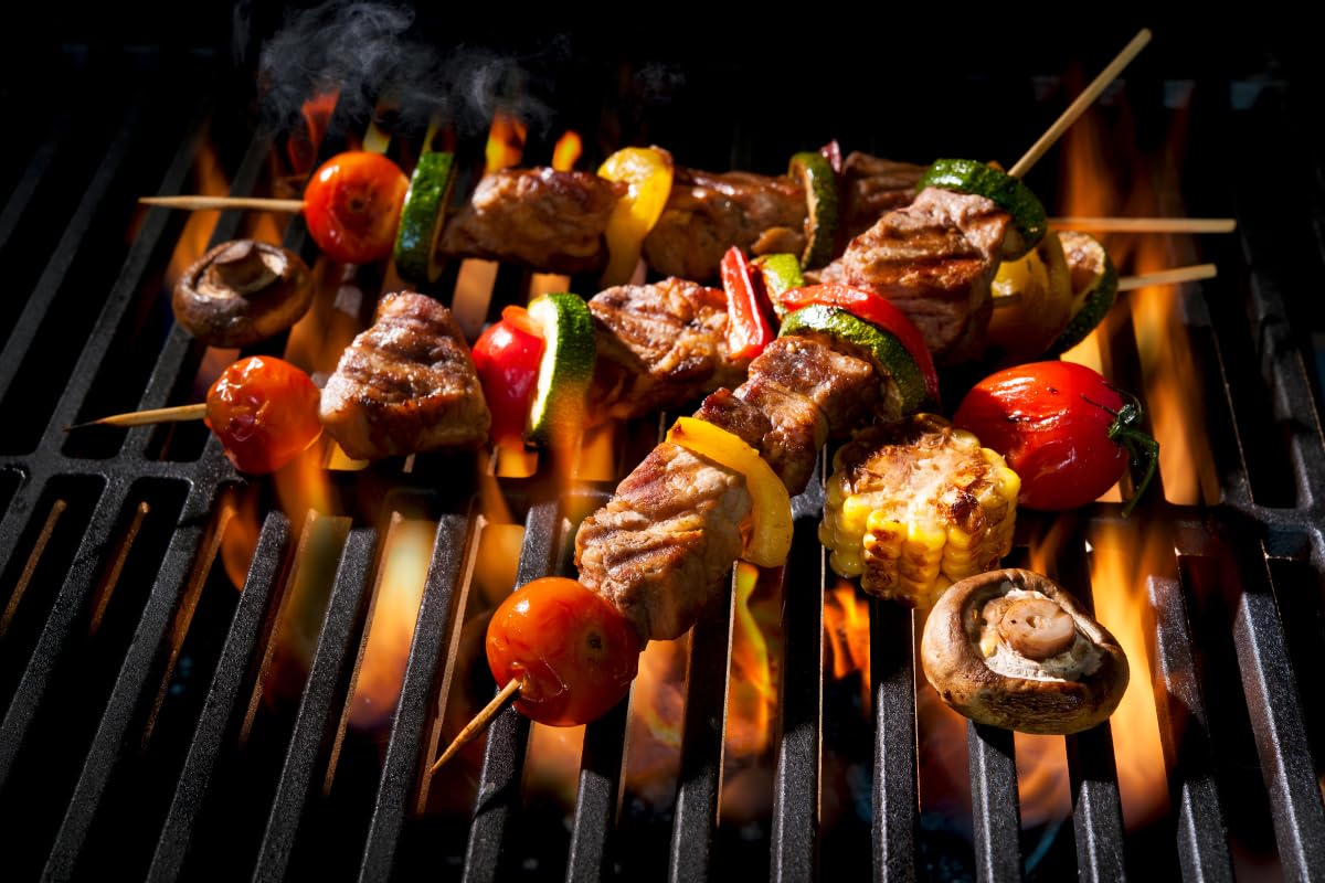 Griglia In Ghisa Smaltata 60x40 Cm Per Barbecue A Gas E Carbonella – Rettangolare, Spessore 9 Mm, Facile Da Pulire