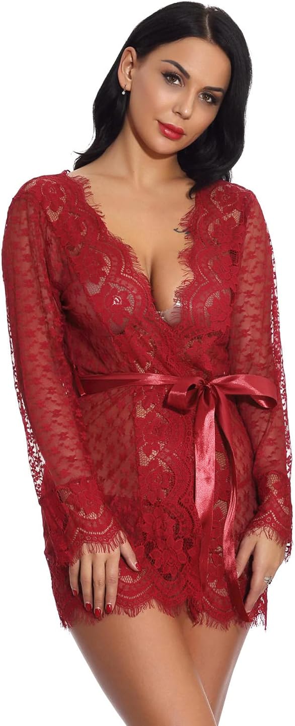 Nightwear Lingerie Large Size Sexy Lingerie Belt Lace Pajamas Cardigan