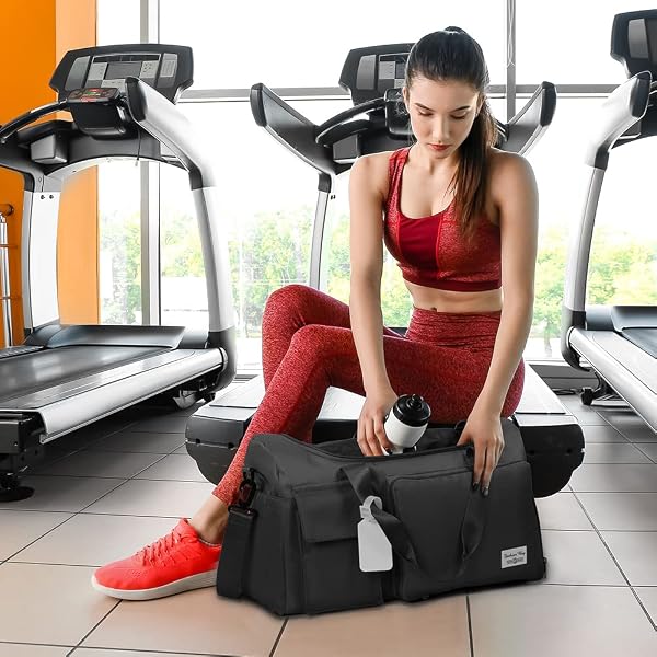 flintronic Sac de Voyage Pliable de Grande Capacité, Léger Imperméable Sac à Dos Weekend, Sport Séparé Sec et Humide 35L/50L Ajustable (avec 1* étiquette de Bagage) - 5