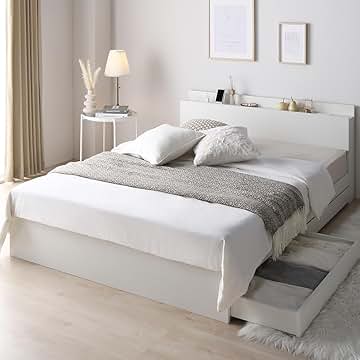 Amazon.co.jp: ダブルベッド 白