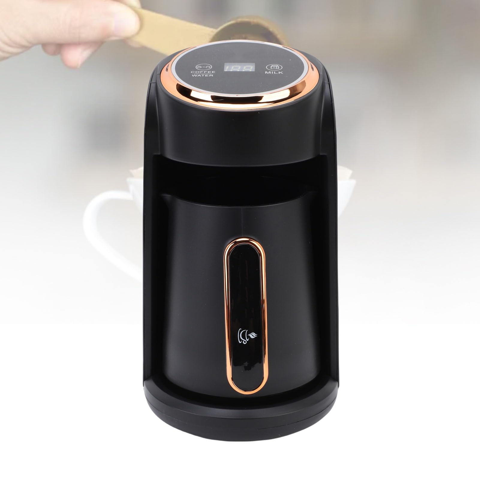 Goshyda Türkische Kaffeemaschine, 300 Ml 4 Tassen Kapazität, Türkische Kaffeemaschine Elektrische Kaffeekanne, 5 Minuten Schneller Geschmack