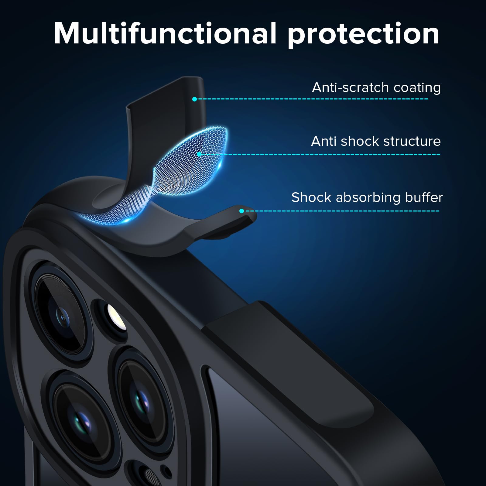 ivoler Magnetyczne etui do iPhone'a 15 Pro 6,1 cala, [kompatybilne z ] z 2 szklanymi ochraniaczami ekranu [odporne na wstrząsy ochrona klasy wojskowej] smukłe, twarde, półprzezroczyste, matowe