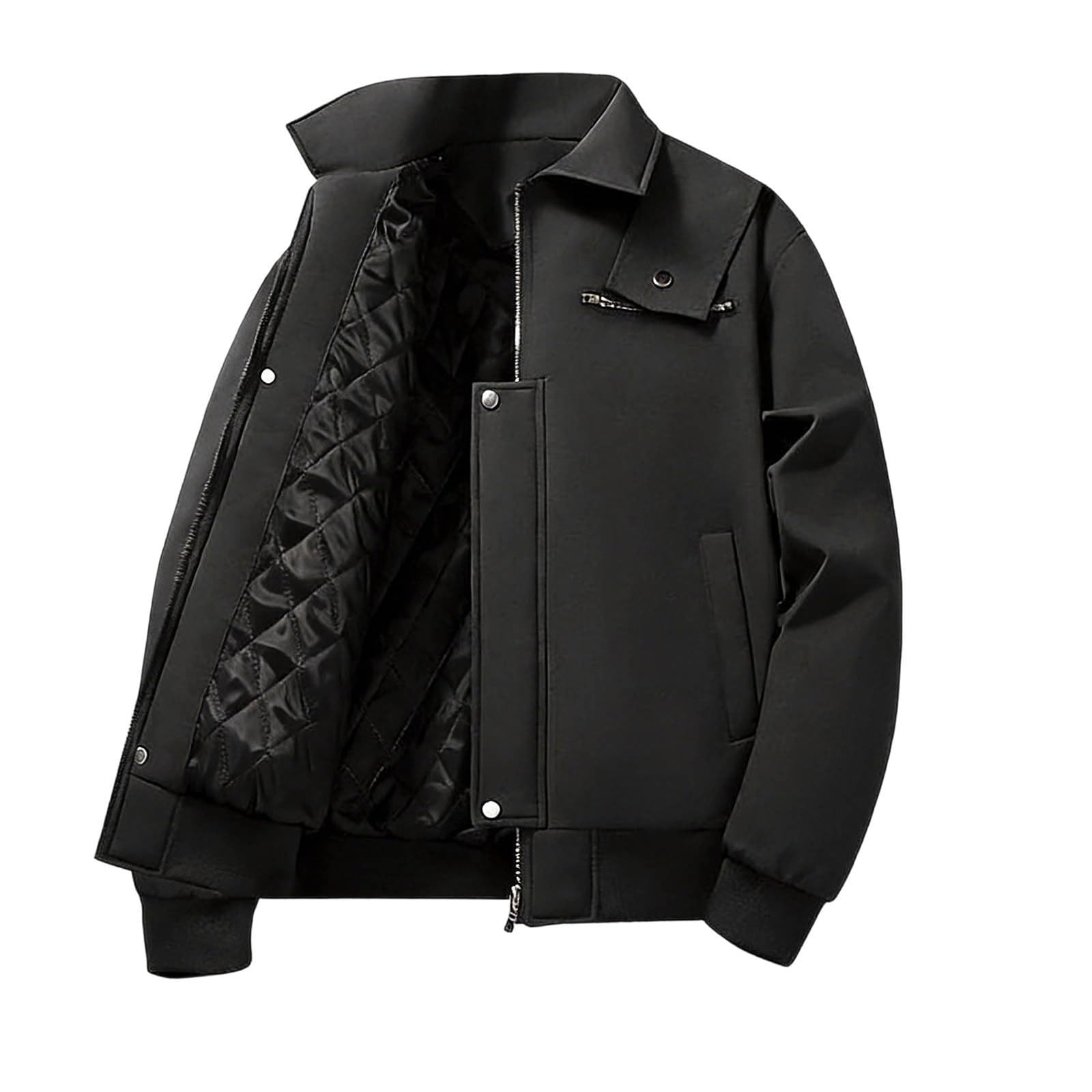 Generisch Strickjacke Damen Sommer Lässige, dünne 2-Lagen-Winterjacke für entspannte Passform. Dick isolierte Oberbekleidung mit angenehmer Wärme und robuster Konstruktion.