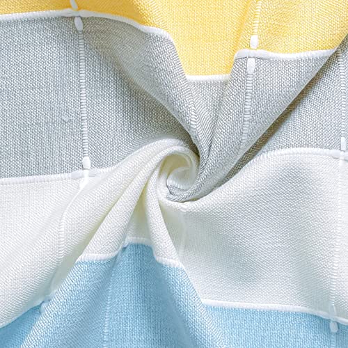 Nappe polyester imperméable rayée lavable 140x241cm pour table salle à manger