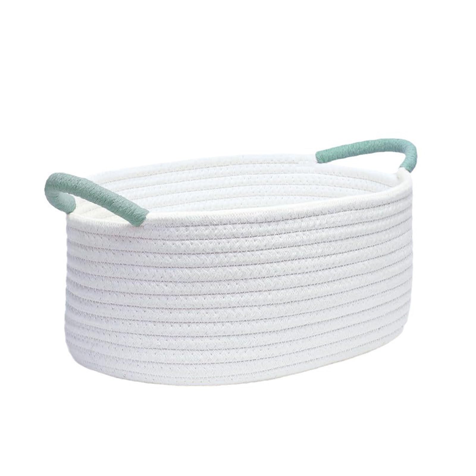 NEWFT Multifunctional Cotton Rope Storage Basket for Bedroom Living Room or Nursery Desktop Sundries Organiser Snacks Holder Small Shelf Baskets