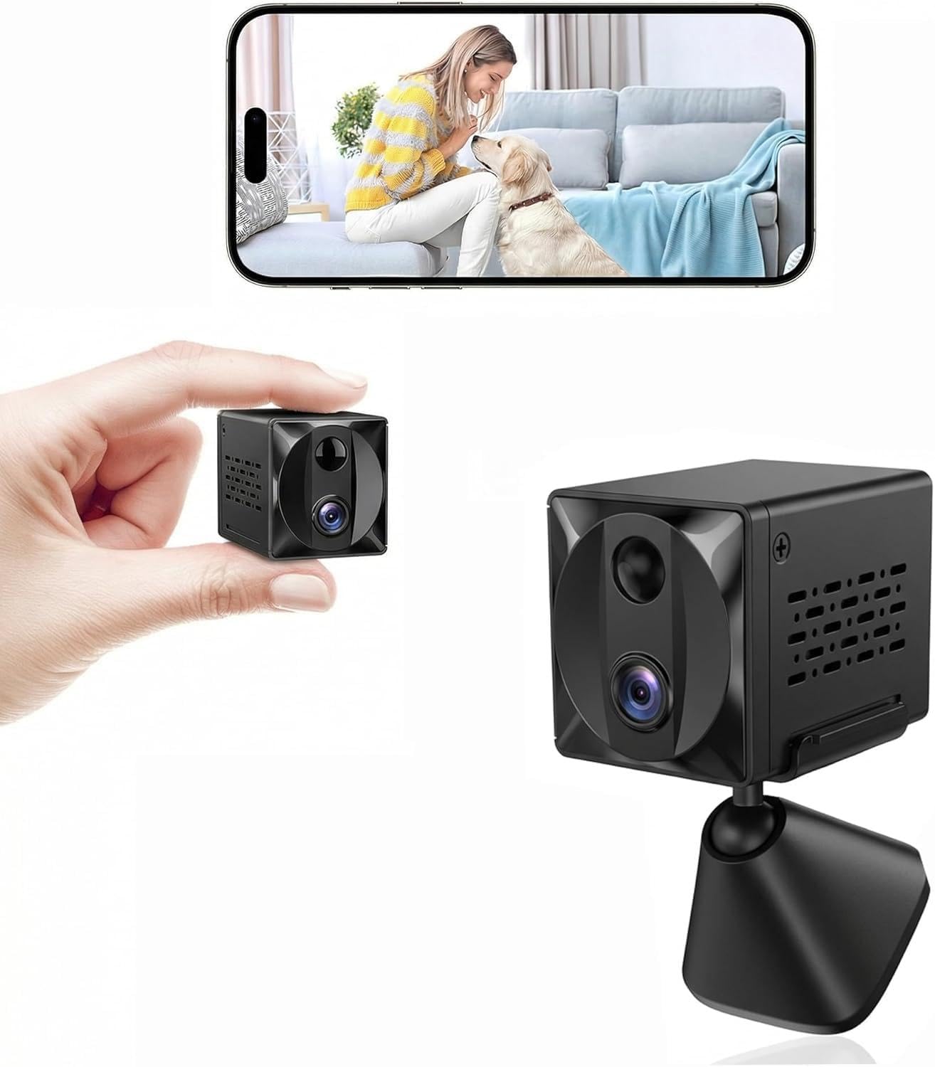 ZTTAOLII Caméra espion cachée WiFi 5G – Mini caméra de sécurité intérieure 4K HD, détection de mouvement AI, longue durée de vie de la batterie, vision nocturne, mini caméras sans fil pour maison/bébé