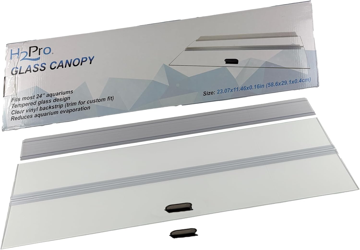 H2Pro 24GT Tempered Glass Aquarium Lid for Aqueon & Marineland 15 & 20 Tall Tanks - Clear Canopy Cover Reduces Evaporation