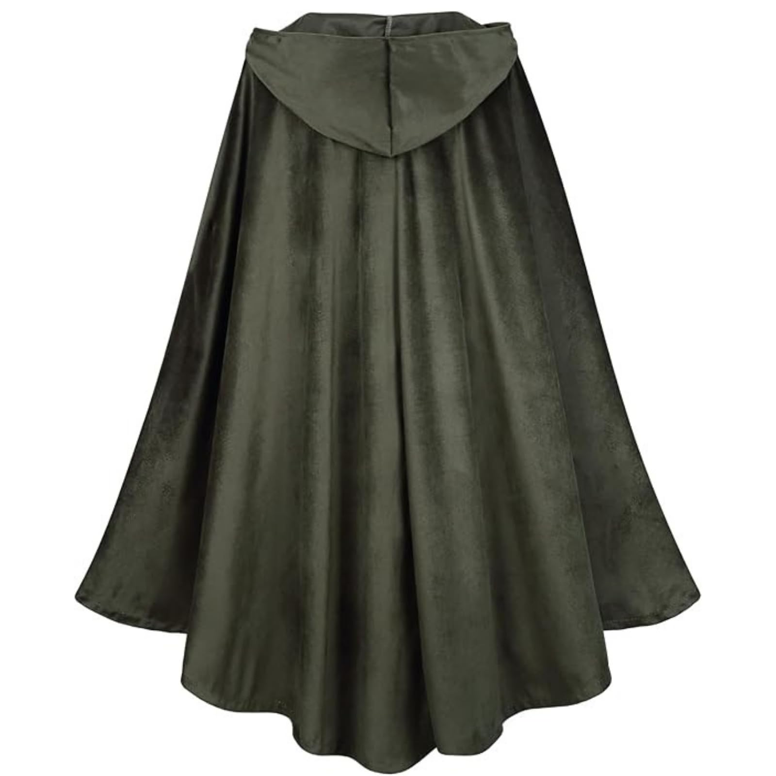 RRCBMD Mens Renaissance Medieval Hooded Cloak Victorian Steampunk Costume Cosplay Green-100CM, Green 1 - Image 2