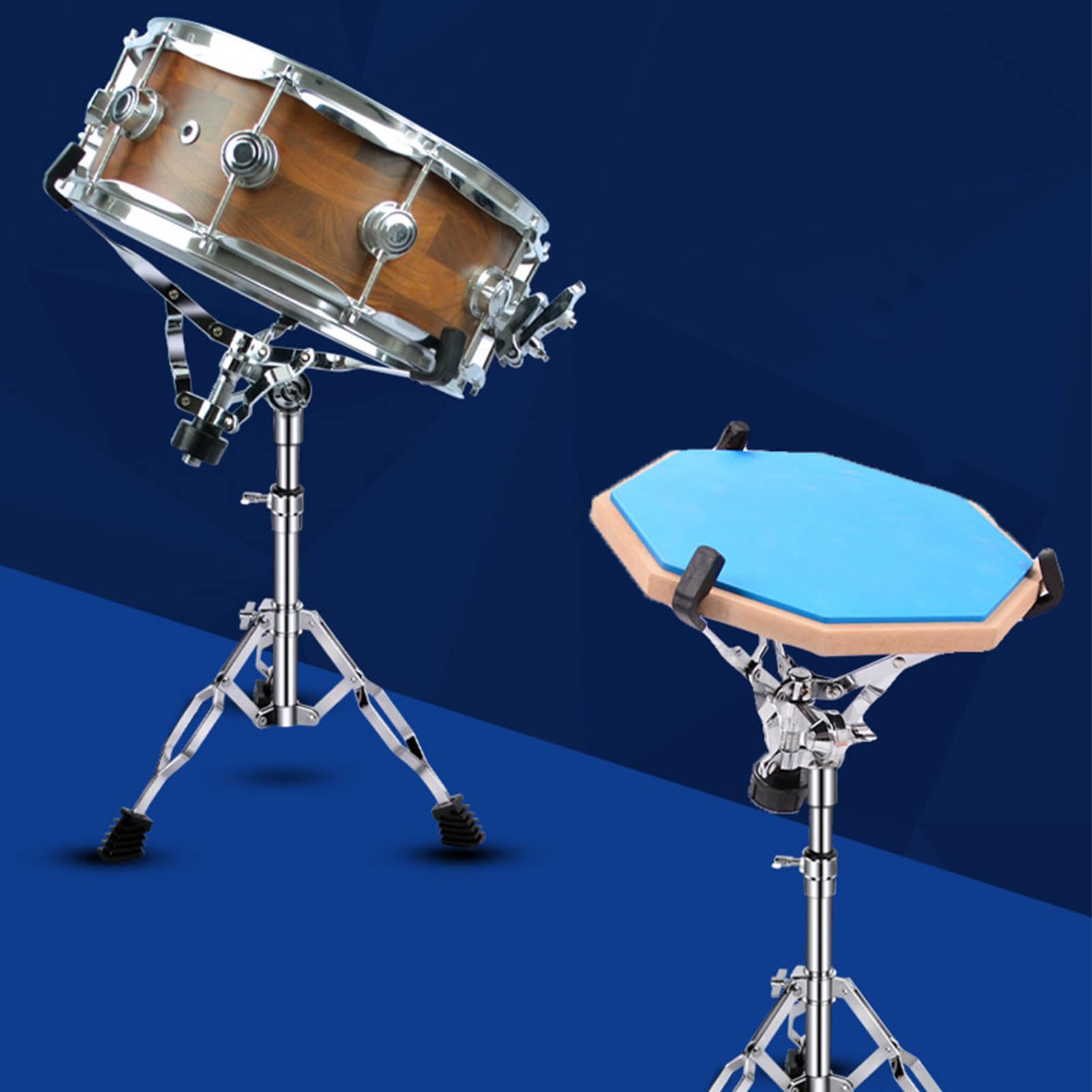 Tyenaza Snare-Drum-Ständer, Universeller Verstellbarer Übungs-Pad-Halter aus Kohlenstoffstahl Für Snare-Drum-Anfänger(Snare Drum Stand)