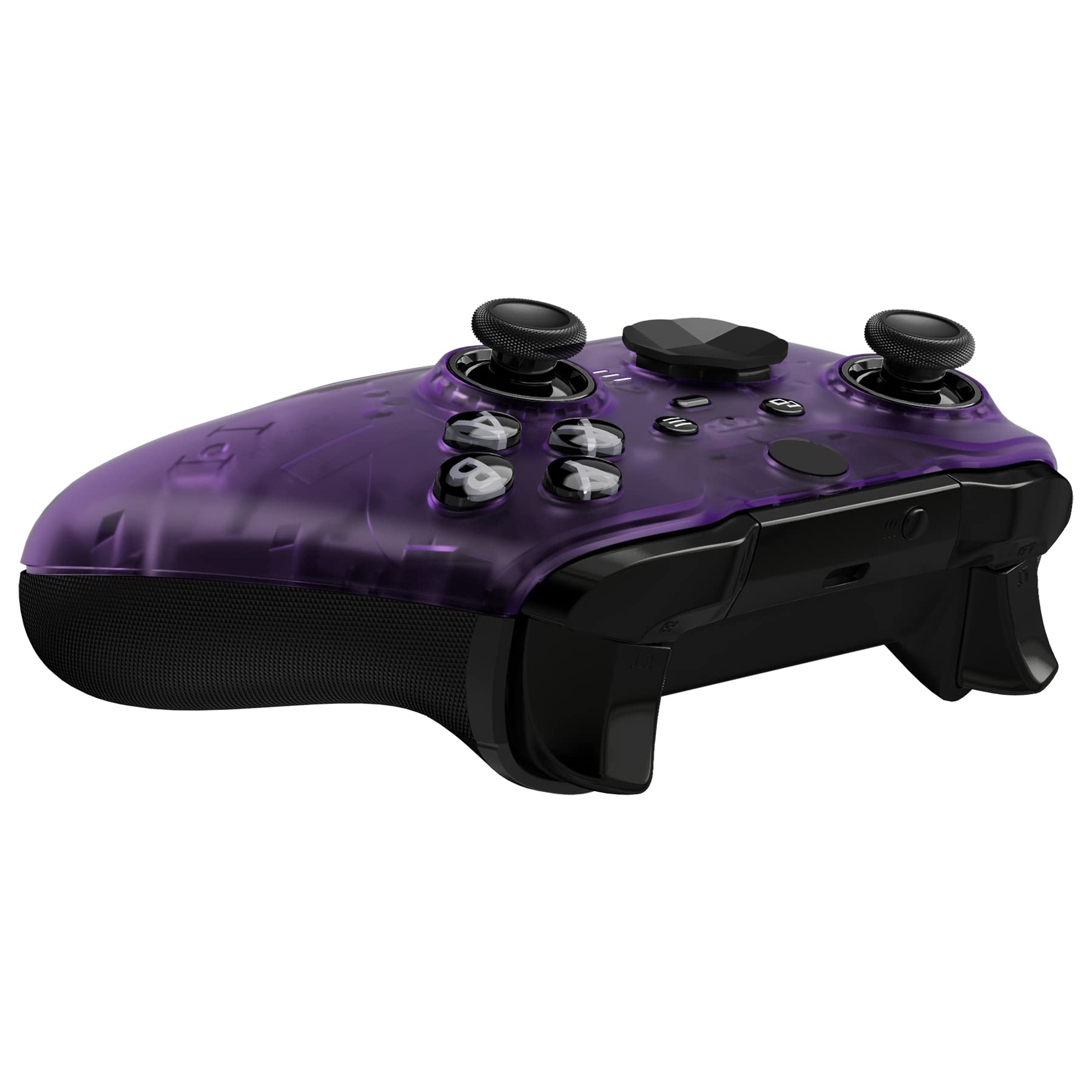 eXtremeRate Cover Frontale per Xbox Elite Series 2 Controller Model 1797,Custodia Scocca Ricambio per Xbox Elite Series 2 Core Joystick con 2 Anelli,Senza Controller-Trasparente Viola
