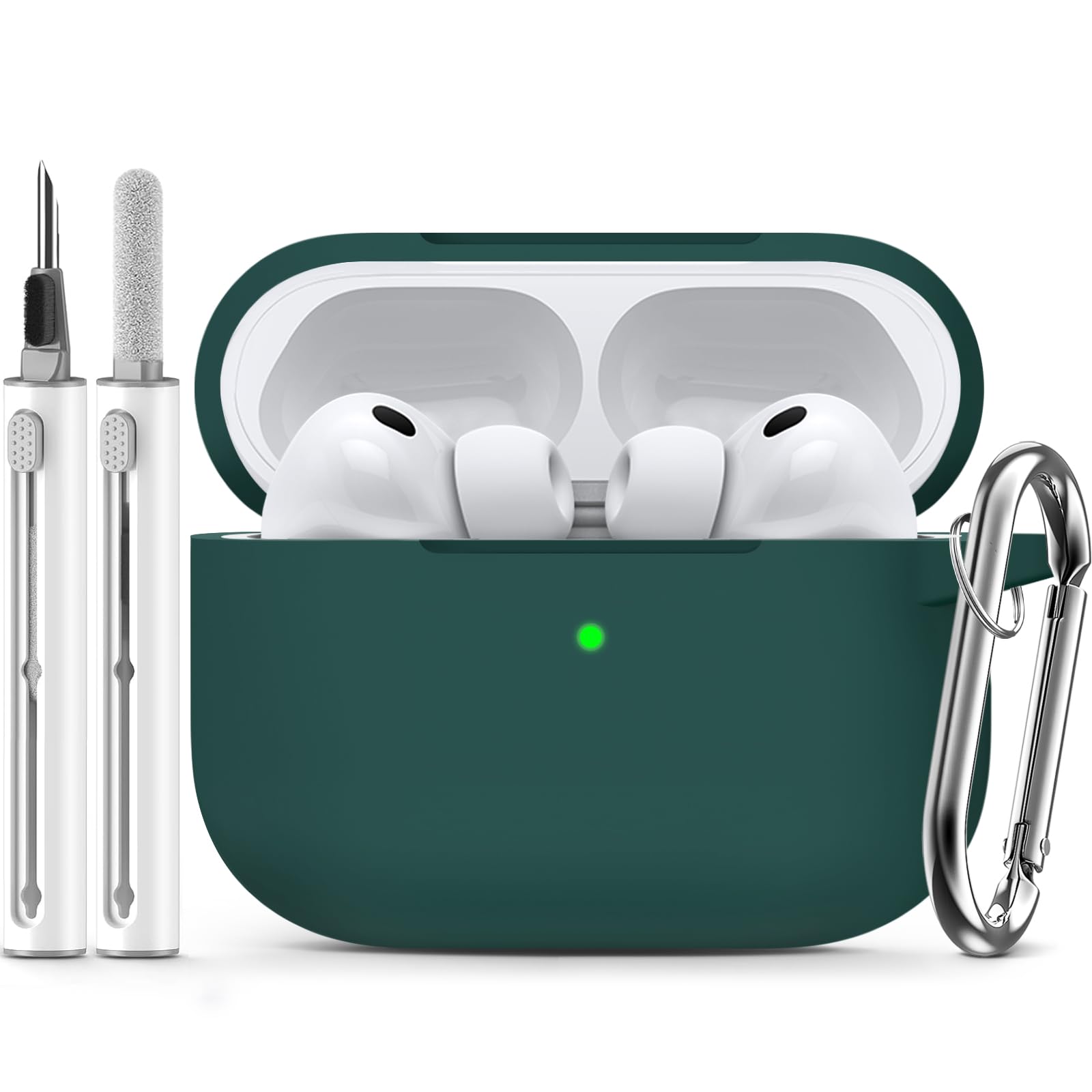 Inesore Compatible with AirPods Pro 3 Case with Cleaning Kit, Silicone Protective Case Cover for Apple Air Pods Pro 3rd (2025), Unisex Design - Black — view 49