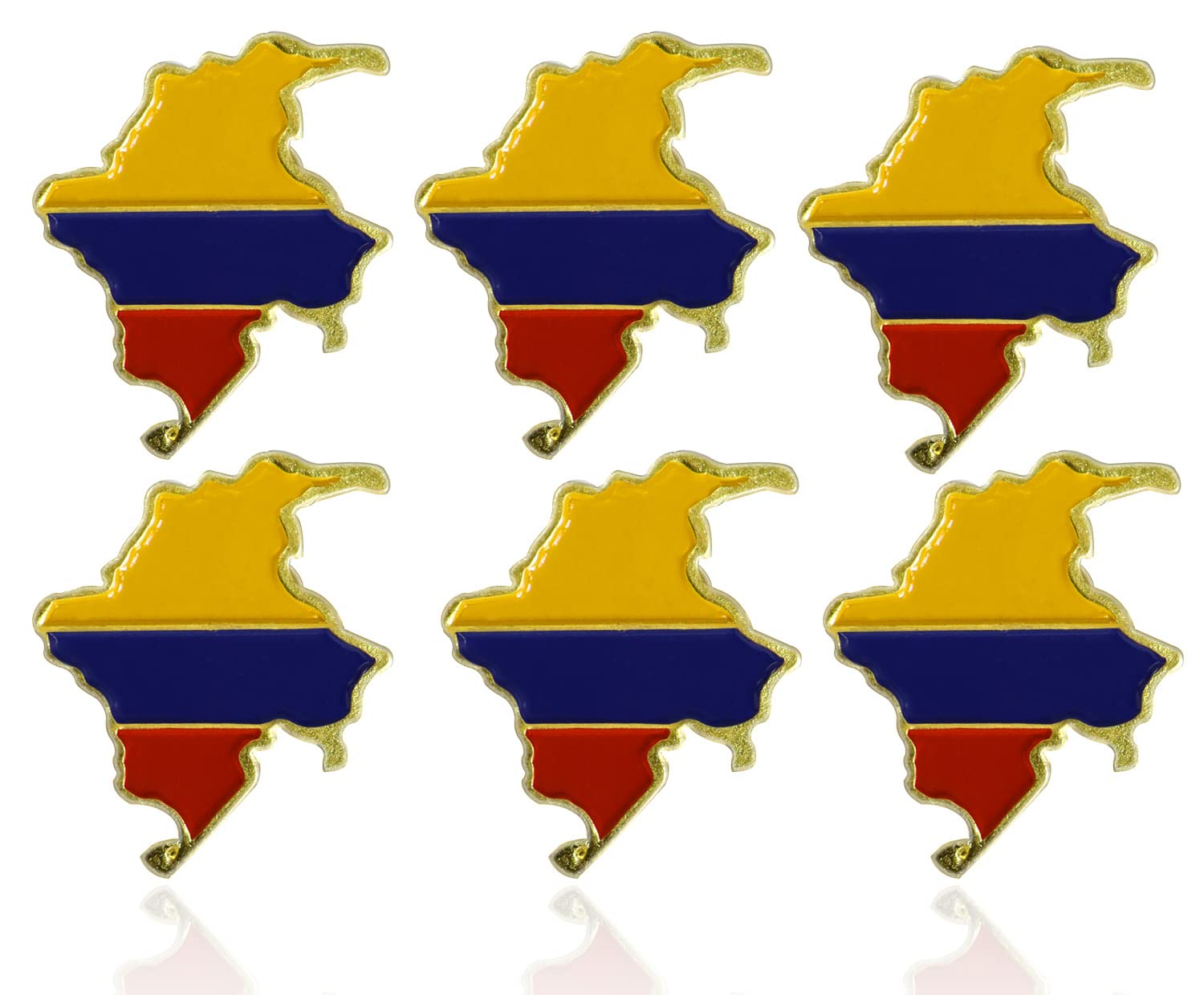 6/12/50/100 Pack-Colombia Flag Map Pins Bulk -1” Metal Patriotic Colombian Lapel Pins Badge Souvenir For Hat Bag Travel Gifts