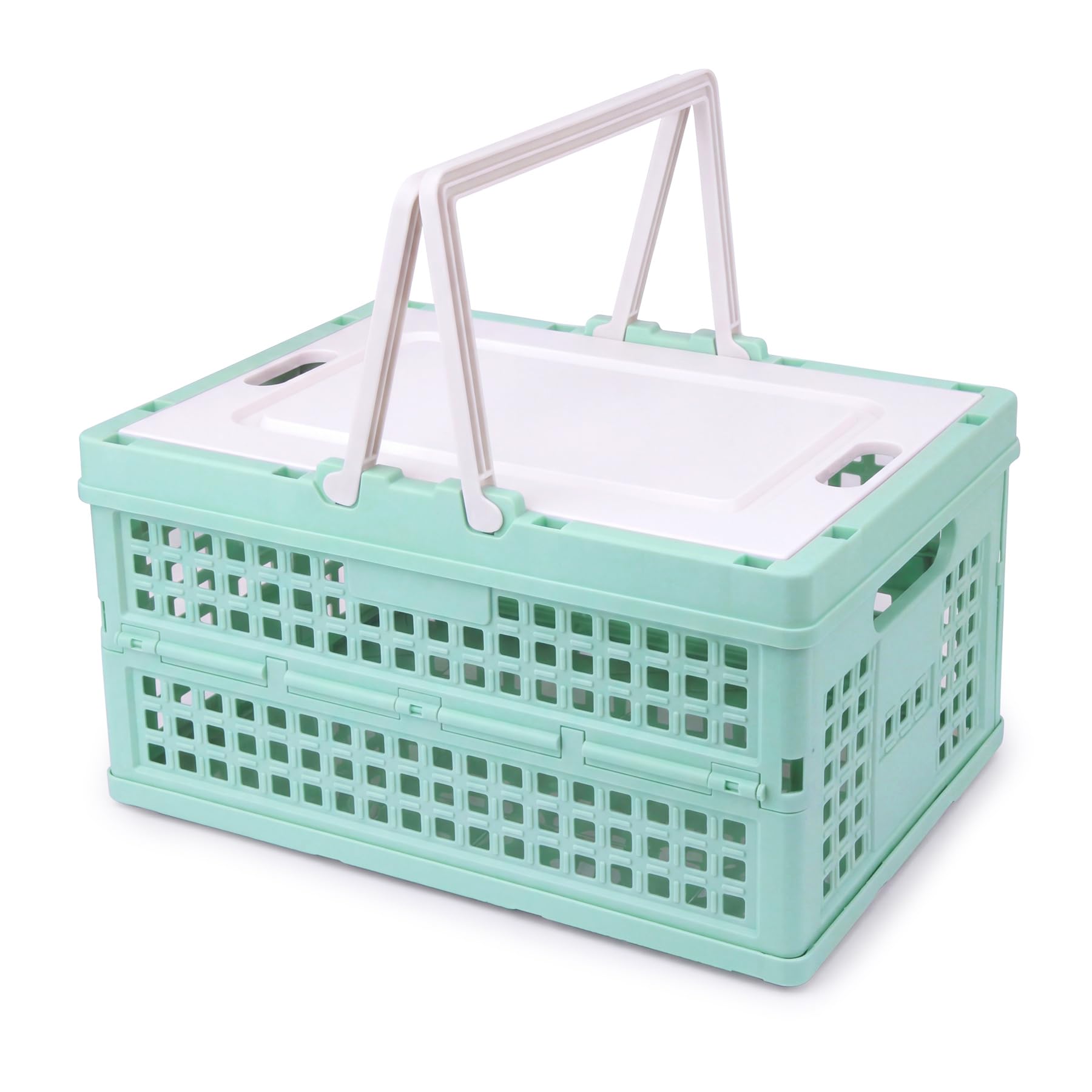 Vivikivi Collapsible Storage Crate,Plastic Storage Box, Green-Hollow โ image 1