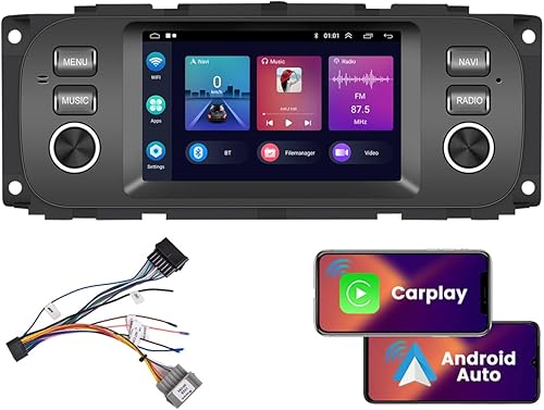 Estéreo de coche Android 11 para Jeep Wrangler Chrysler Grand Cherokee Dodge Pickup Truck Radio con Apple Carplay Android Auto receptor de audio de