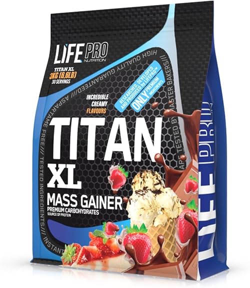 Life Pro Titan 3kg Gluten Free | Completo Ganador de Peso con Carbohidratos de absorcion Diferenciada | Ganancia de Masa Muscular (3 kg, CHOCOLATE)
