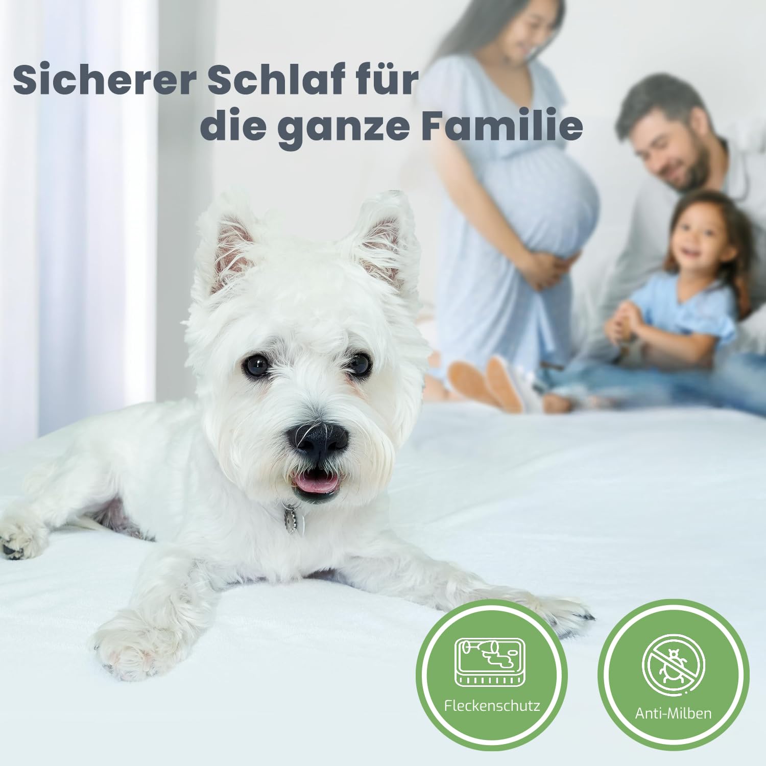 LIVESSA Matratzenschoner 180x200 (3er Pack) - Inkontinenzunterlage Waschbar, Atmungsaktiv, Wasserdicht, Nässeschutz, Weiß