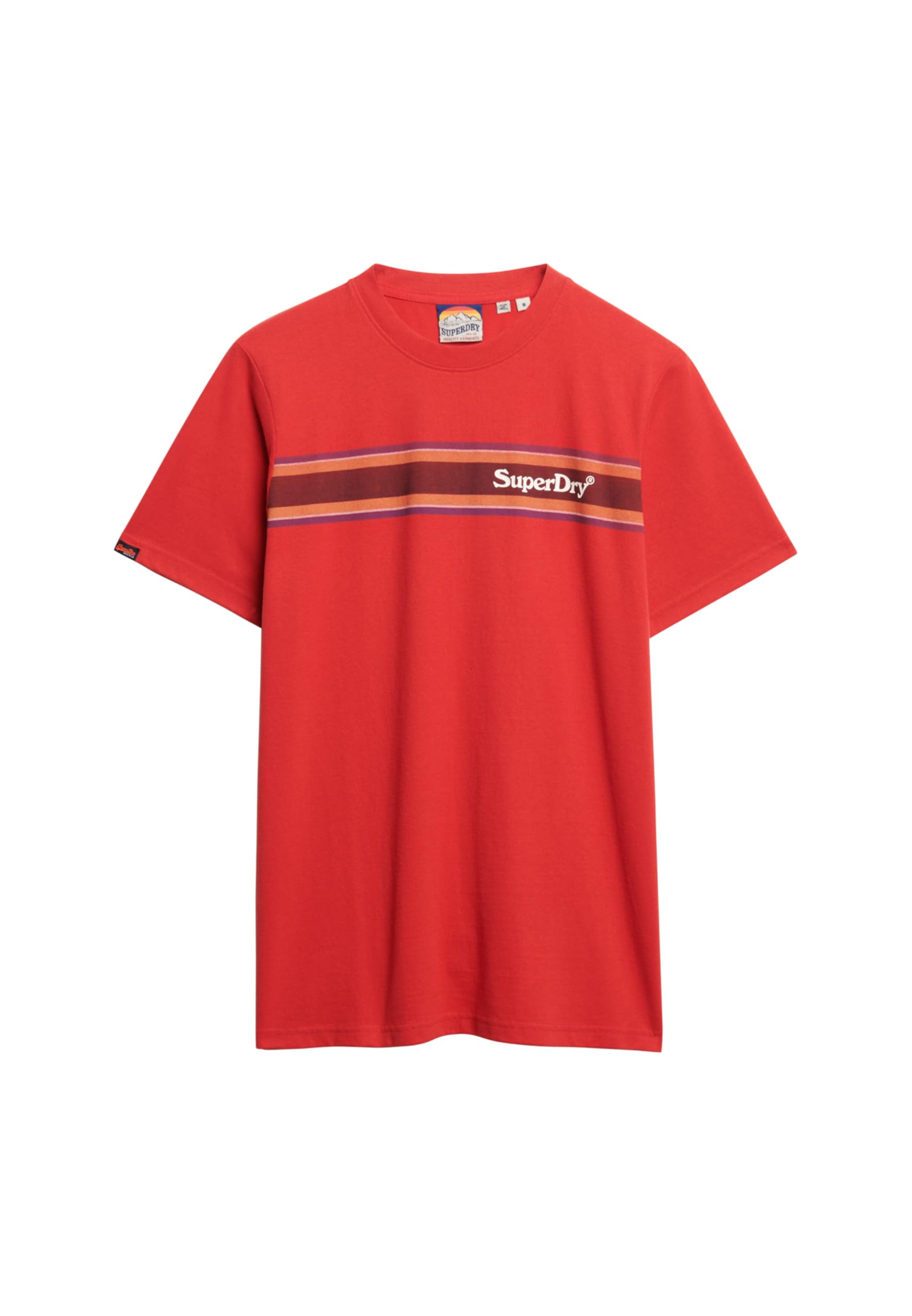 Superdry Men's Red Venue Logo Stripe Relaxed Short Sleeve T-Shirt 3XL