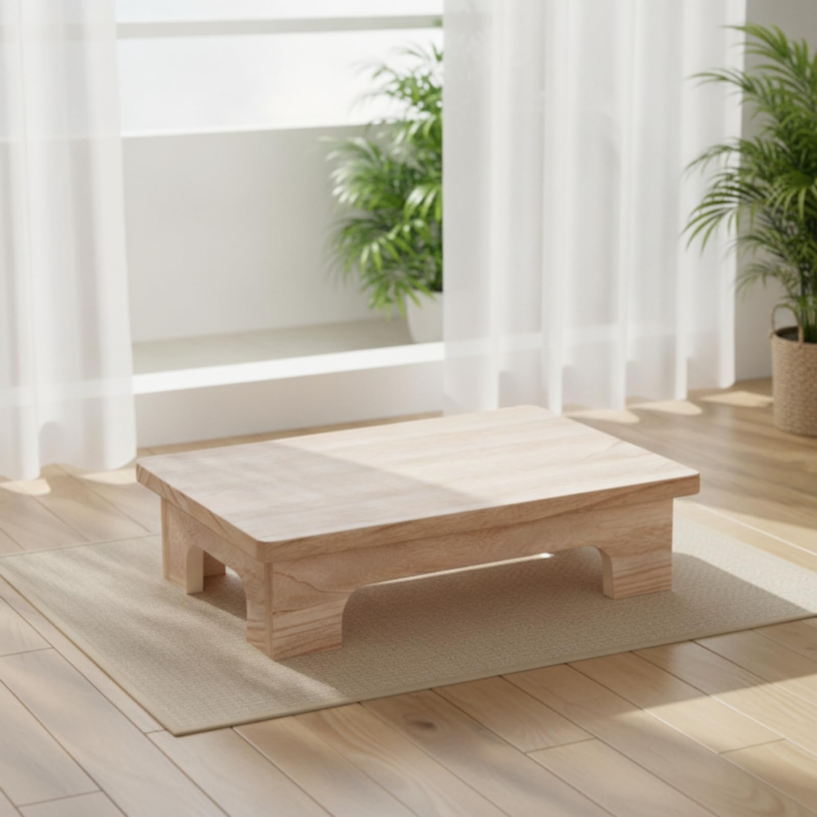 Table Basse en Bois Massif Paulownia, 50cm X 28cm X 10cm, 50 De Long - Couleur Fortement Rôtie - Peinture À Base D Eau Écologique Bois Massif
