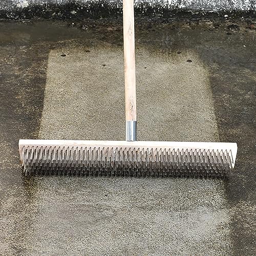 Image of 16 inch Heavy-Duty Rough Surface Floor Brush,Stainless Steel Wire Large Deck Scrub Brush 16 inch x 2.7 inch Removes Snow, Dirt & Grime on Drivways, Steps, Patios, Decks, Tile, Cement Without Stick (16 inch)