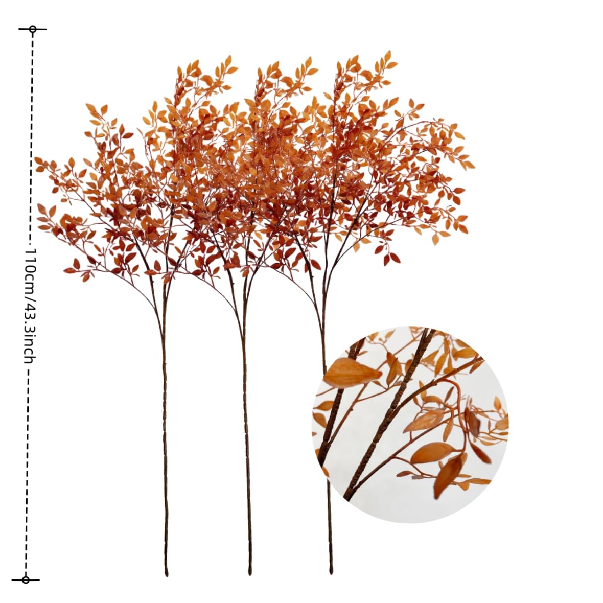 YELIKIT 3PCS Artificial Plants Faux Branches Green Nandina Faux Plants for Vase Artificial Plants Branches for Wedding Home Office Modern Decor Summer Autumn Plants Stems - Image 3