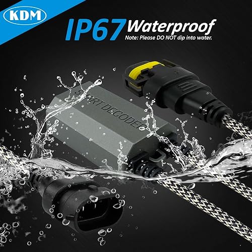 Miniatura 4 de KDM H8 H9 H11 Decodificador de luz LED Canbus, arnés de resistencia de carga sin errores antiparpadeo, adaptador de resistencia cancelador de