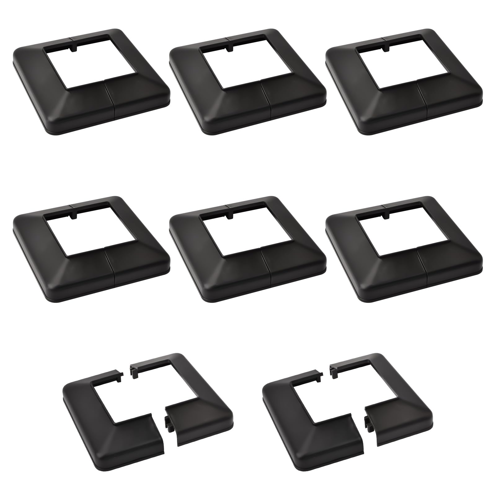UFURMATE Cubierta de base de poste, 6 piezas 3,8 x 3,8 cm Cubierta de falda dividida para poste decorativo Placa de cubierta de poste para barandilla de valla, escalera, porche, cubierta — view 16