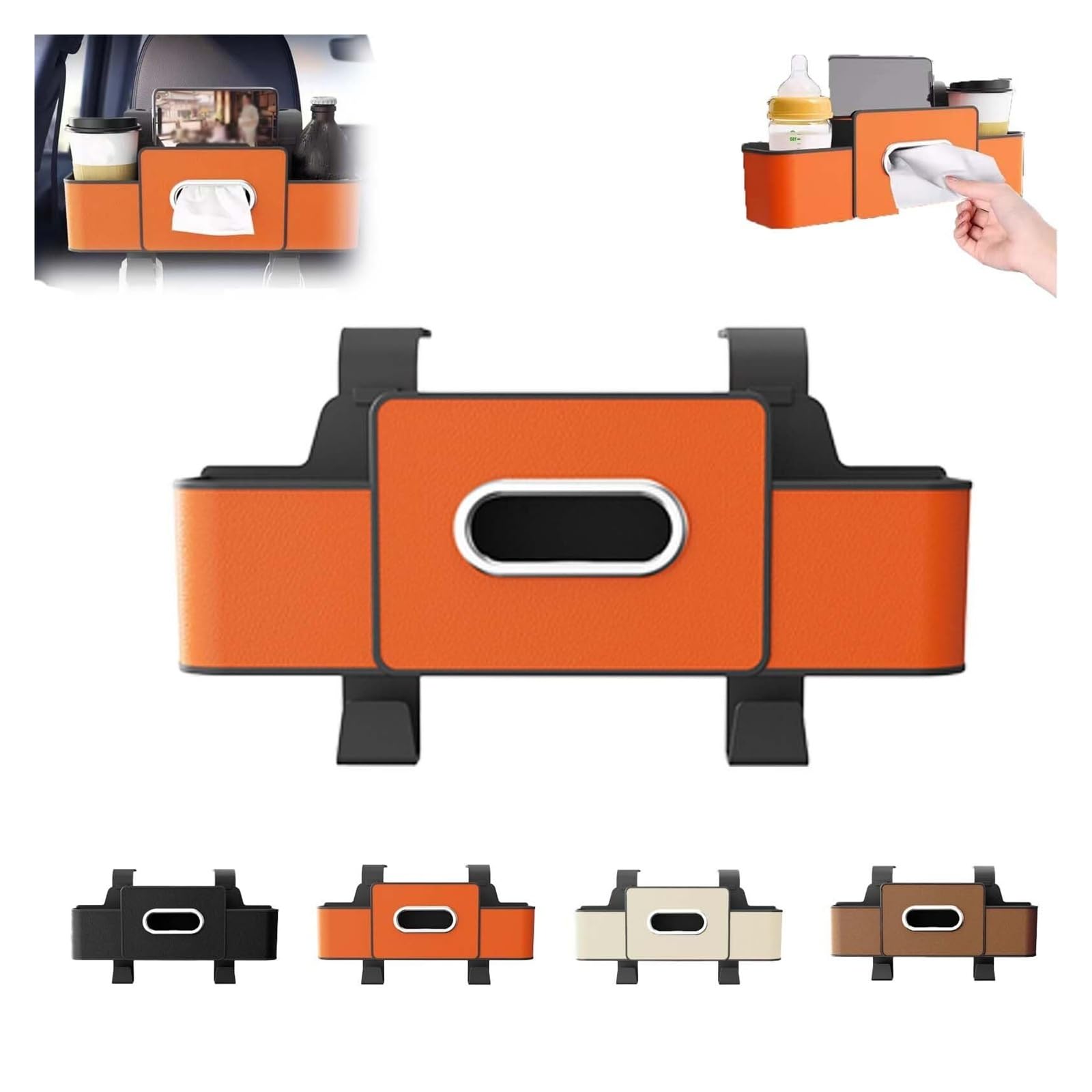 Organizer na fotele samochodowe 3 w 1 – przestronny i uniwersalny(Orange)