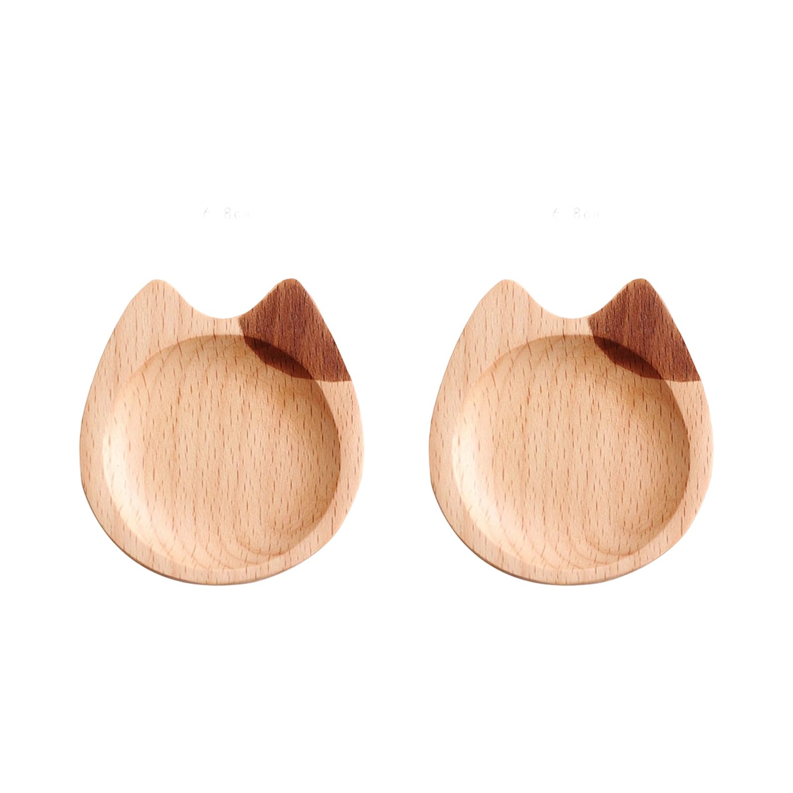 Xjdzineq Of Small Wooden Condiment Dishes for Dipping Sauces Japanese Cats Figures Appetizer Plates Kitchen Gadget Puss Soyabean Sauce
