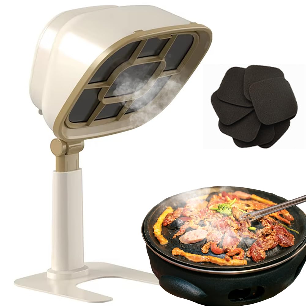Campana extractora de Escritorio, Extractor de Aire de Cocina doméstica pequeña con Altura de ángulo Ajustable, Campana extractora de Escritorio USB portátil para Barbacoa Interior