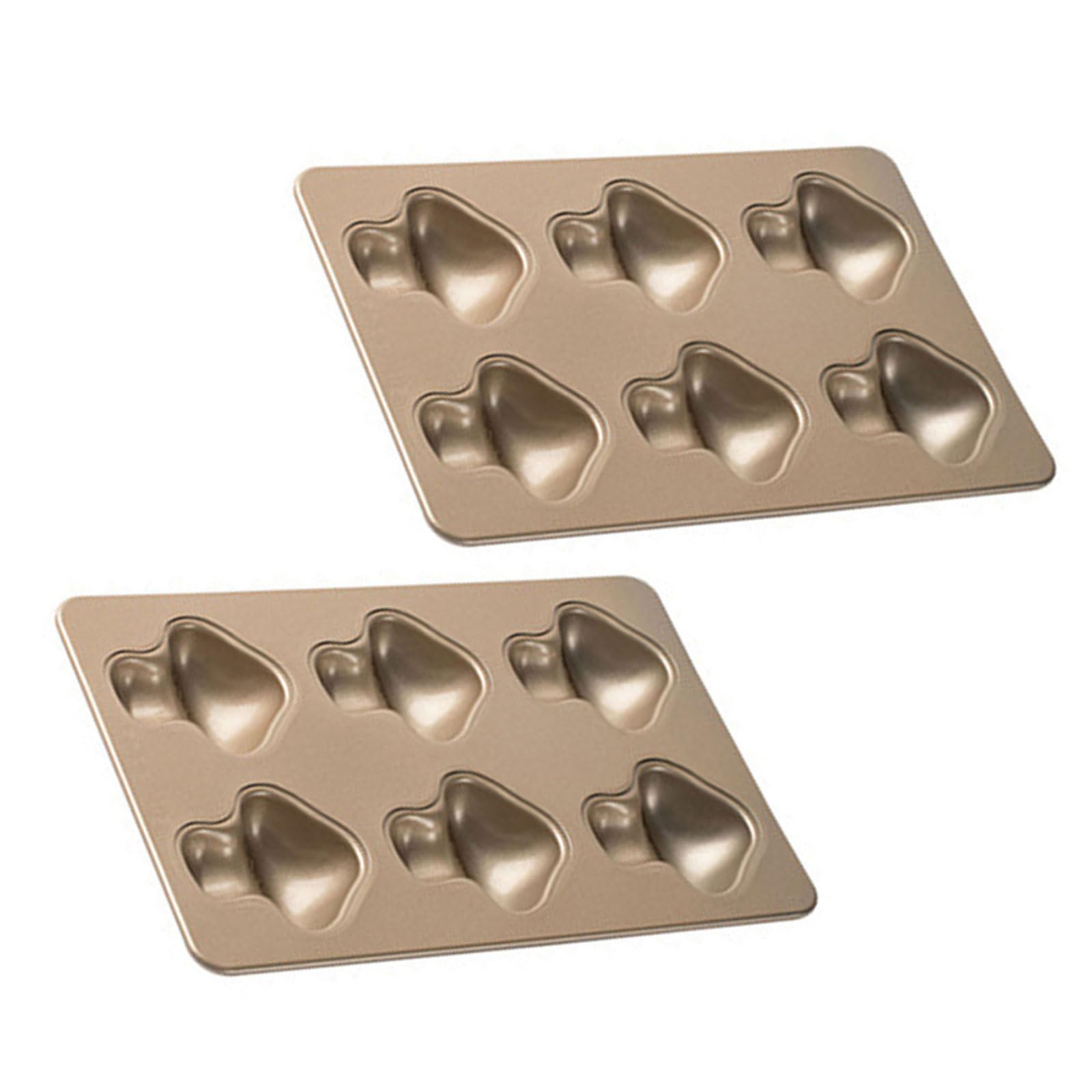 2 moldes antiadherentes para magdalenas, 6 cavidades de chocolate y galletas, acero al carbono para hornear golosinas de horno