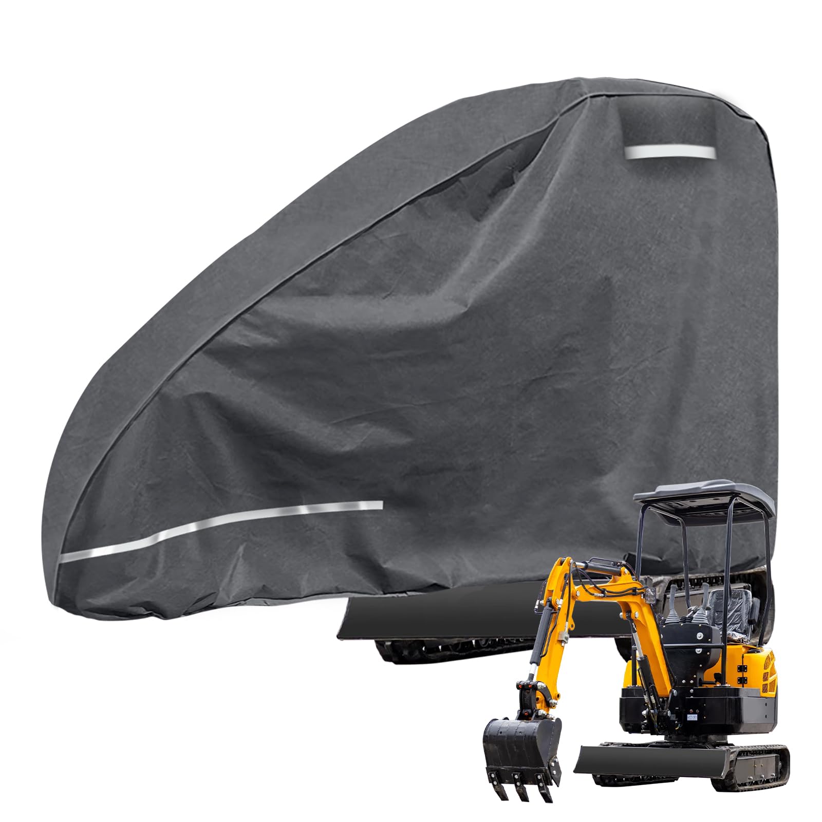 Funda para coche Kistrba para miniexcavadora de 800 a 1600 kg, compatible con Kubota, John Deere, Bobcat, Takeuchi, Yanmar, JCB Cat Case 420D Oxford, impermeable, cobertura completa, protección contra el sol y las heladas.