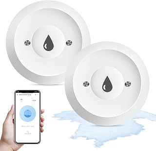 2 Stück Smart Wassermelder, Funk-Wassersensor Zigbee mit Batterie, Wasserlecksensor mit App-Warnungen, 2.4Ghz Wasserleckdetektor Wasserstandssensor Wasserwächter für Küchen Keller Bäder